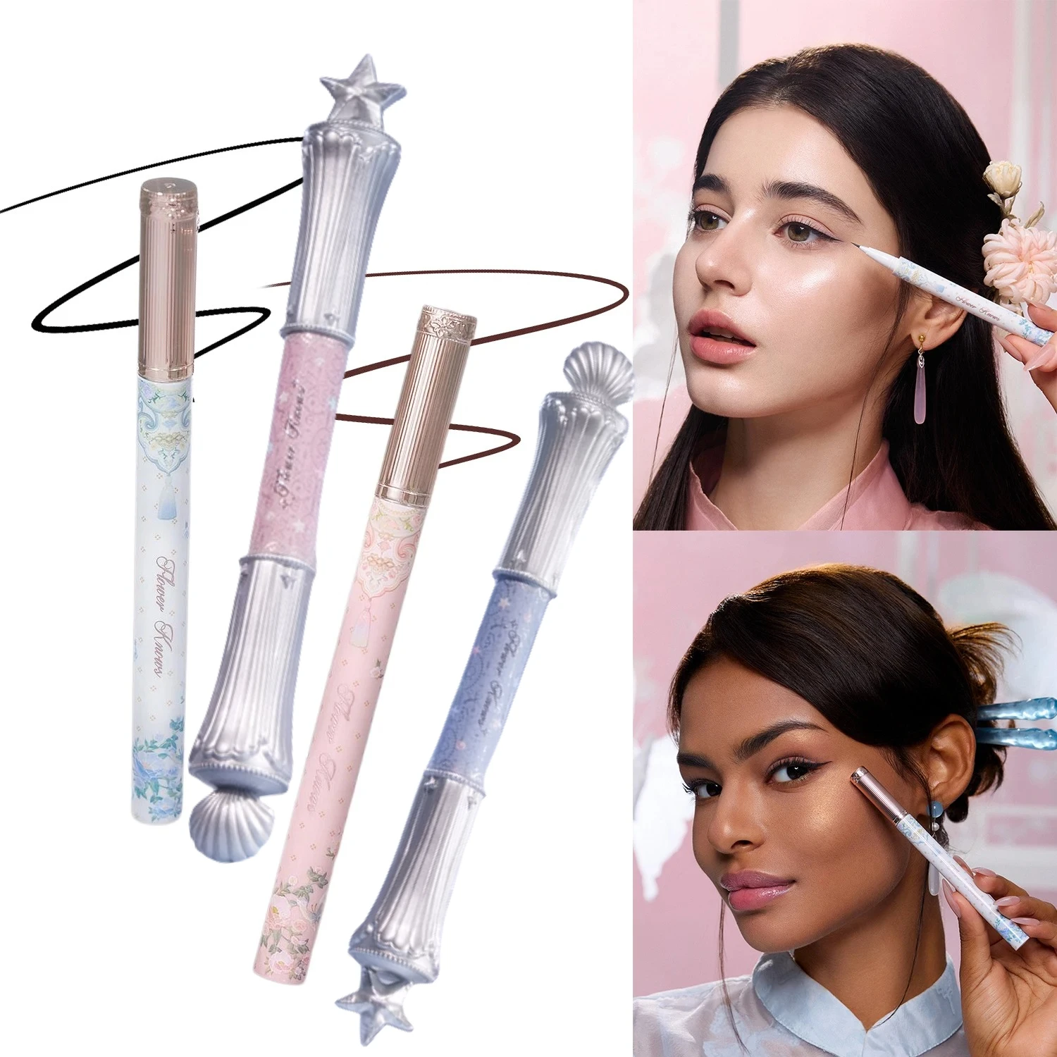 

Flower Knows Moonlight Mermaid Waterproof Eyeliner Pen Super Slim Precise All Day Professional Liquid Eye Liner Pencil for Women