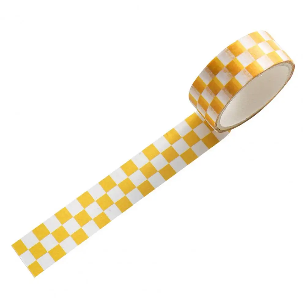 1 rotolo Washi Tape adesivo appiccicoso stampa trasparente rimovibile resistente allo sbiadimento Scrapbooking Washi Checkerboard Pattern nastro di carta per Ki