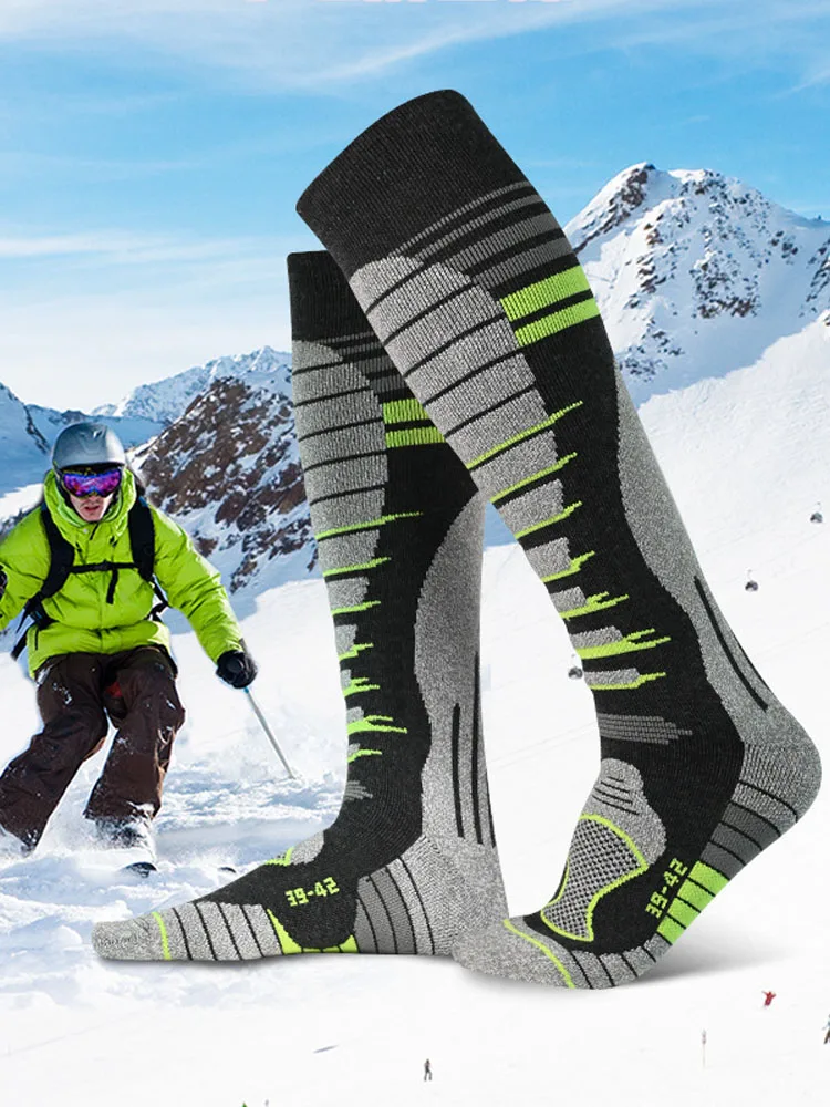 AliExpress GTUBIKE 1 Pair Merino Wool Winter Men Warm Ski Socks Thicker Sports Snowboard Cycling Soccer Socks High Elastic Thermal Socks