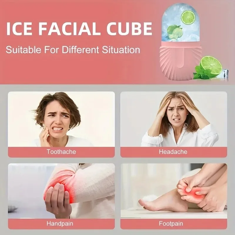 Reusable Ice Face Roller Beauty Tools Ice Facial Rollers Mold Facial MassageSkin Care Tools Contour Leakproof Facial Massager