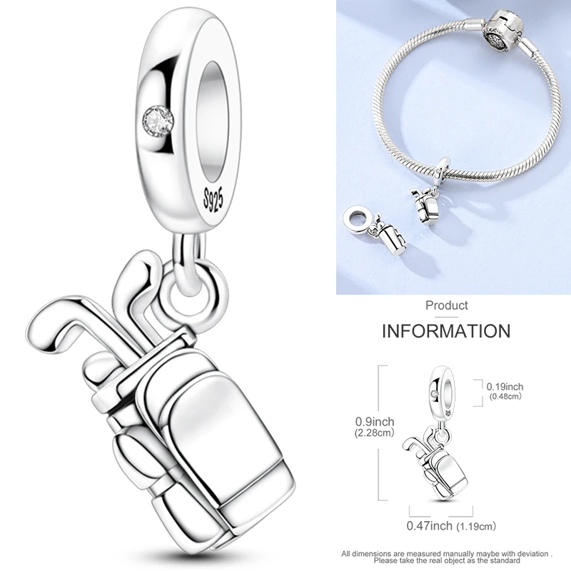 925 Sterling Silber Sport-Charm-Perlen Tennis-Schläger Boxhandschuhe Hantel Fitness DIY Armband Halskette Geschenk für Sportler – Detail 22
