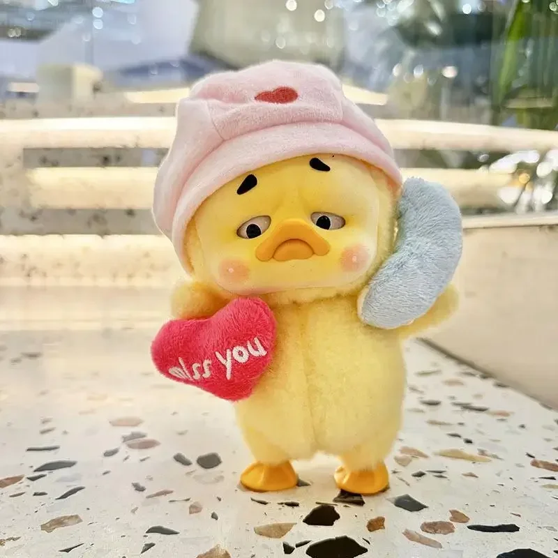 For 15 CM Upset duck plush outfit baby clothes small yellow duck doll clothes miss you duck two-piece set  no doll