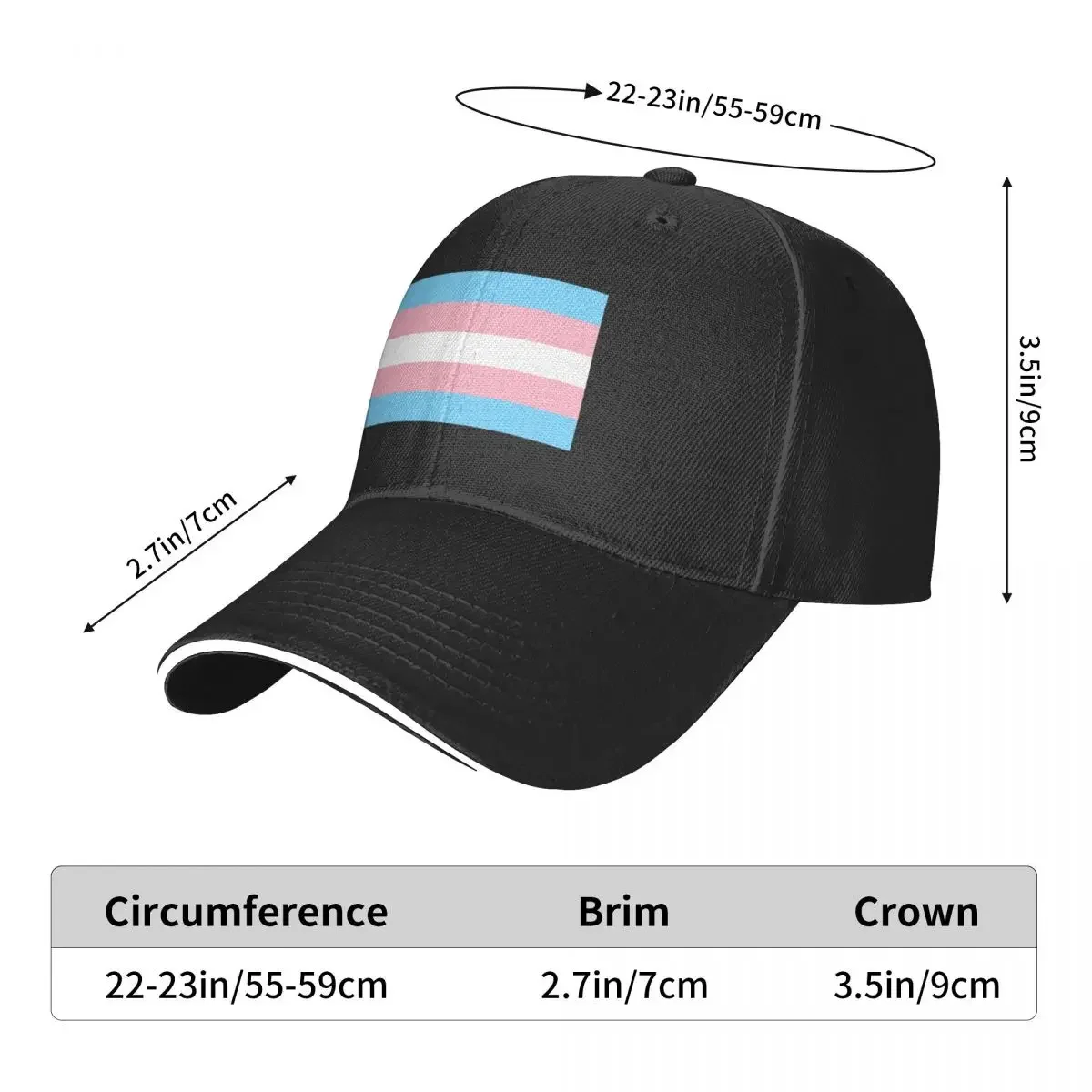 Gorra de béisbol LGBTQ para hombre y mujer, gorro de béisbol LGBTQ con bandera transexual de colores, ideal para el sol, playa, Rave, novedad