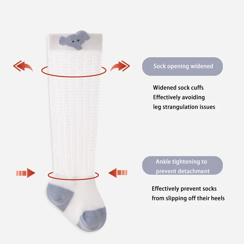 Summer New Baby Long Socks Newborn Toddler Soft Elastic Mosquito Prevention Thin Sock Cotton Boy Girl Cute Boneless Socks 0-3Y