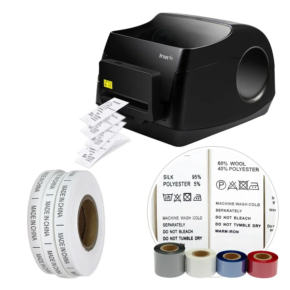 N-mark fabric care label printer for wash care taffeta label printing machine for sale