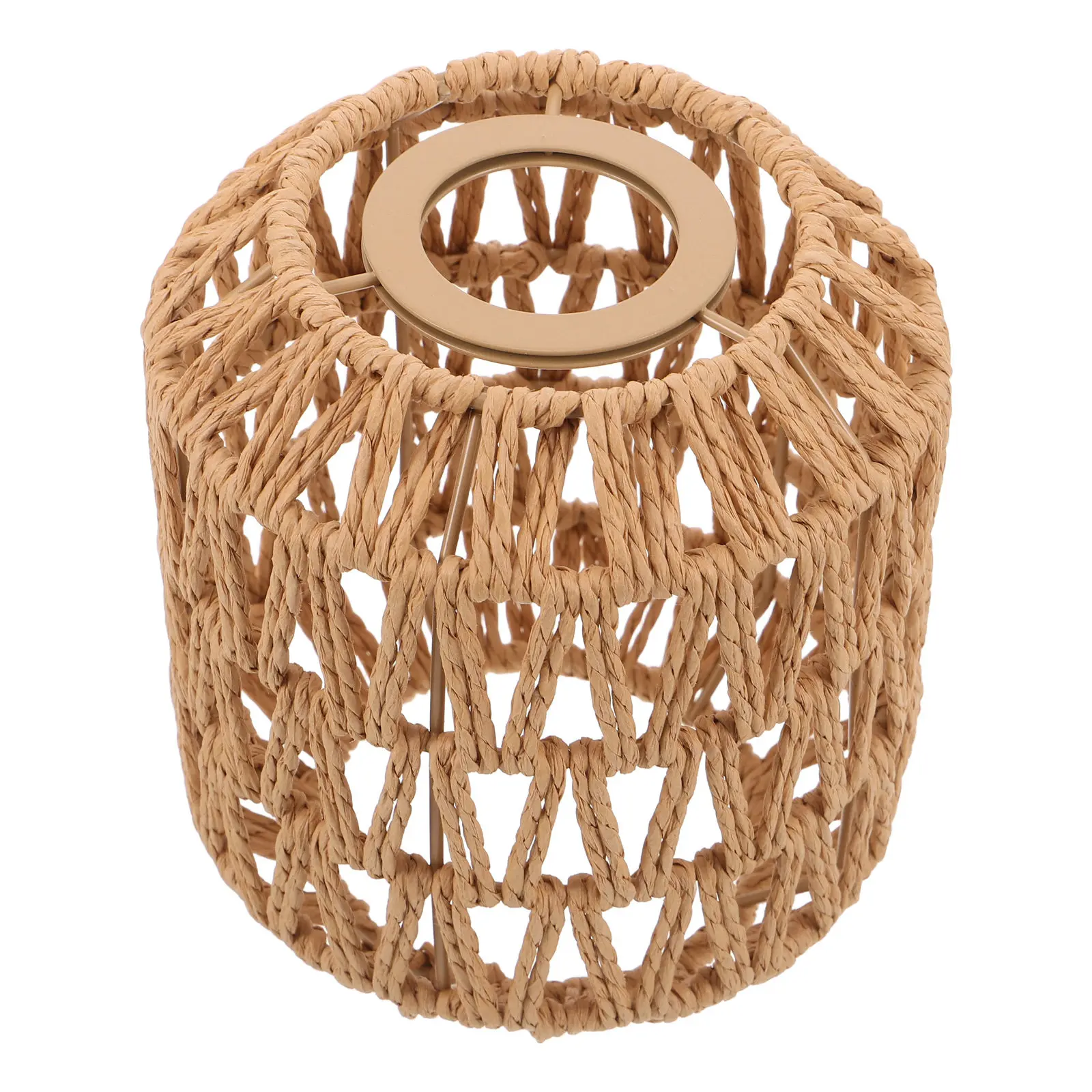 Paper Rope Handwoven Lampshade Rustic Farmhouse Pendant Light Shade Decorative Ceiling Lamp Cover for Small Hanging Lamp
