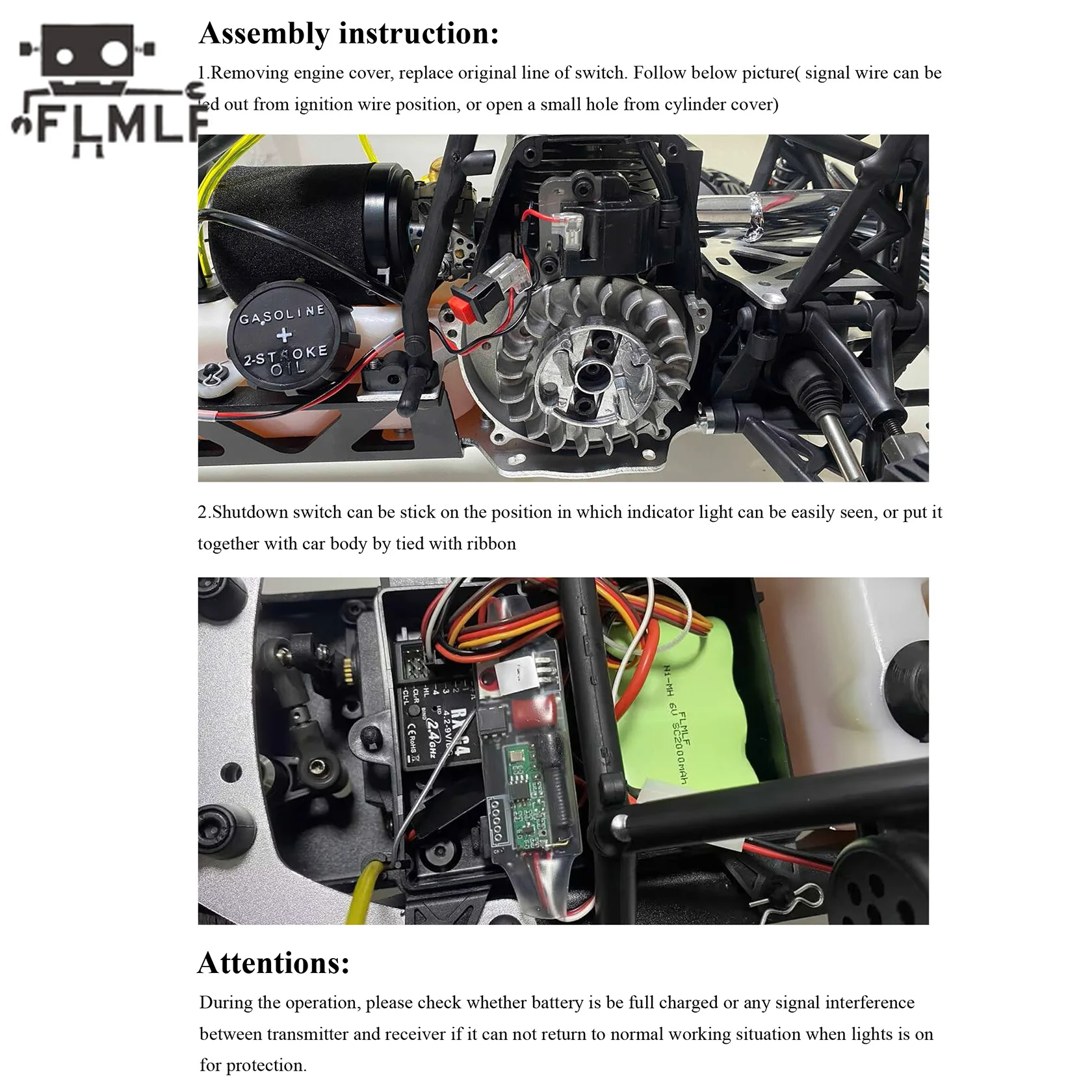 FLMLF Rc محرك السيارة عن بعد قتل التبديل ل 1/5 Hpi Rofun Baha Km Rovan Baja Losi 5ive-T DBXL FG MCD GoPed Redcat قطع غيار شاحنات