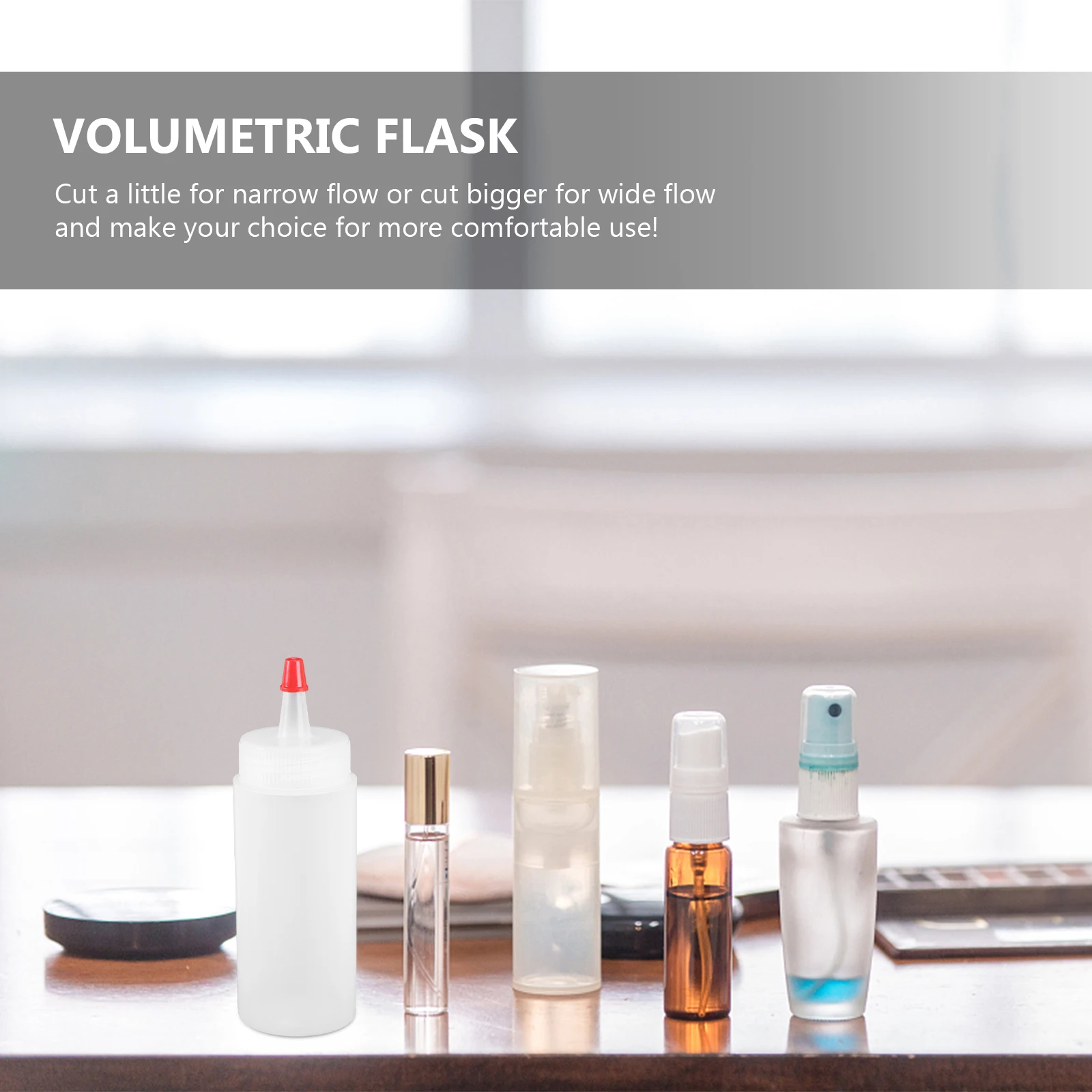 

6pcs Plastic Capacity Flask Dispenser Squeeze Bottles Mini Tip Volumetric Glue Reusable Kitchen Bar Supplies