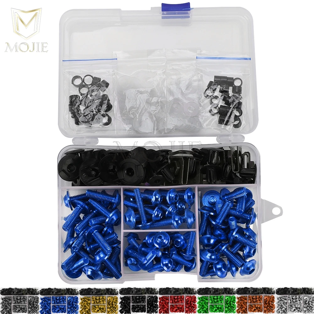 

For Yamaha FJ09 FJ600 FJR1300 FZ1 FZ6 FZ6N FZ6R FZ6S FZ07 FZ8 FZ09 FZ150i 208pcs Motorcycle Bodywork Screws Fairing Bolts Kits