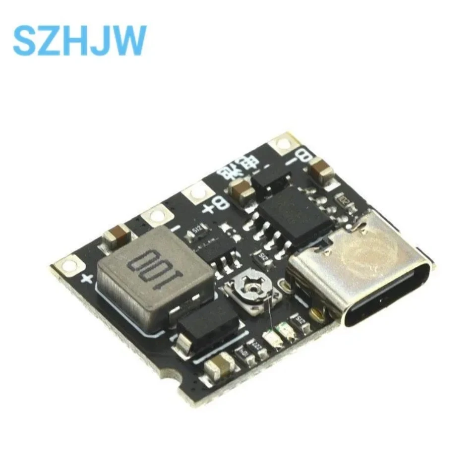 1/10 pces 3.7v a 9v 2a DC-DC step up boost módulo 18650 bateria de lítio carregamento placa de descarga tipo-c conversor de reforço