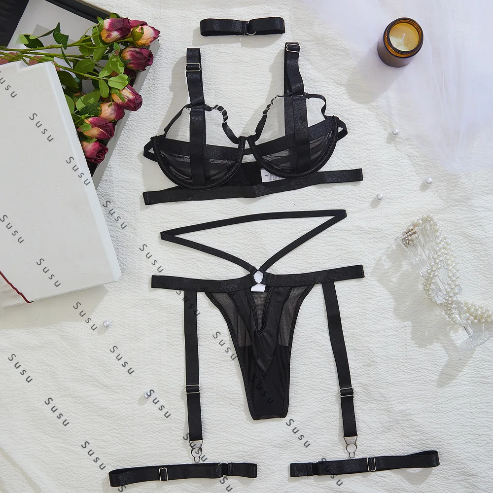 

Европейское и американское нижнее белье Love, комплект из пяти предметов, Spice Girl, металлический, многоугольный воротник, кольцо на ногу, сексуальный костюм