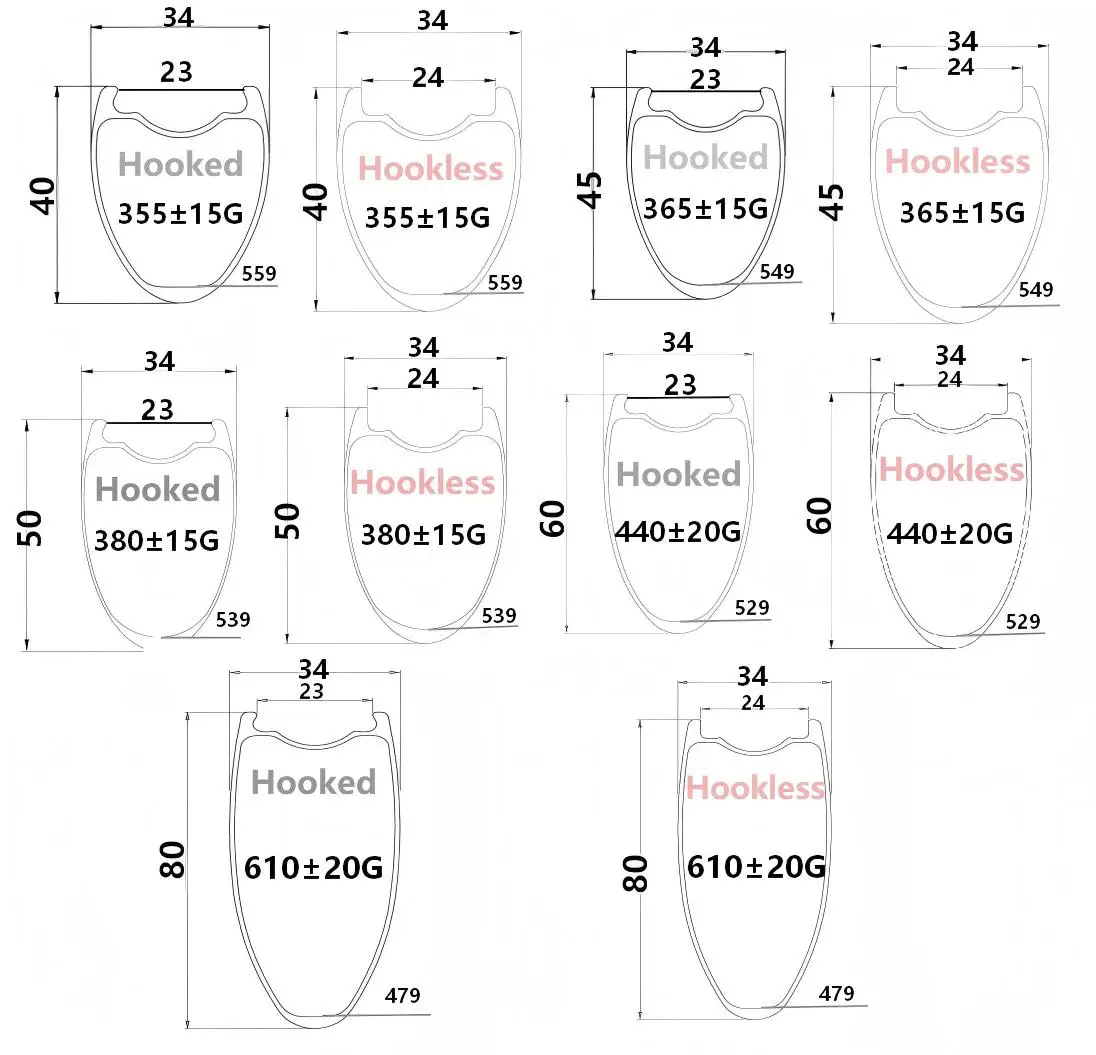 

2025 NEW 34mm wide inner 23mm 700C tubeless Disc Brake carbon road rims 40mm 45mm 50mm 60mm 700c road carbon bicycle rims