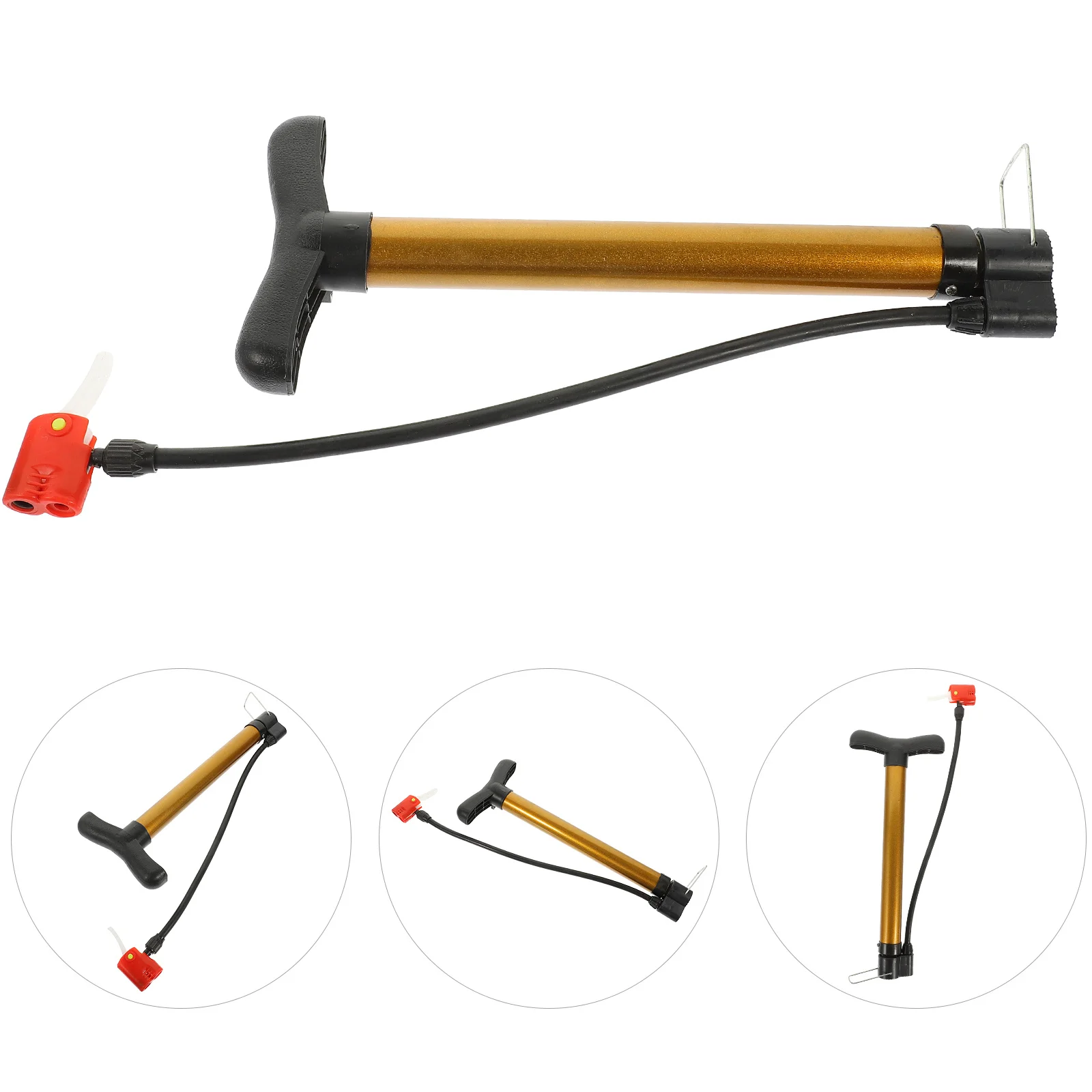 

Compact Lightweight Portable Bike Air Pump Anti Slip Foot Pedal High Pressure Bicycle Motorcycle Ball Inflator Accessory