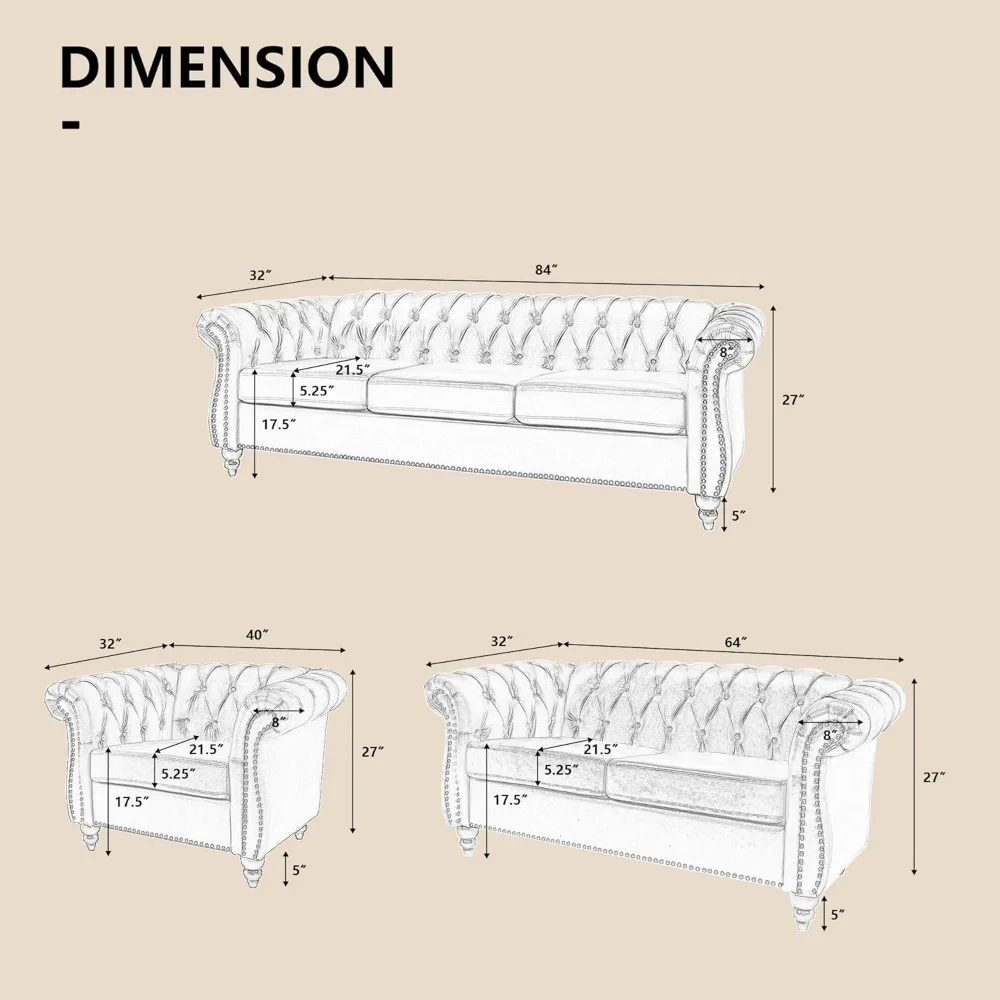 Loveseat,Accent Sofa Modern Leather Couch Upholstered Sofa with Tufted Back for Living Room Furniture