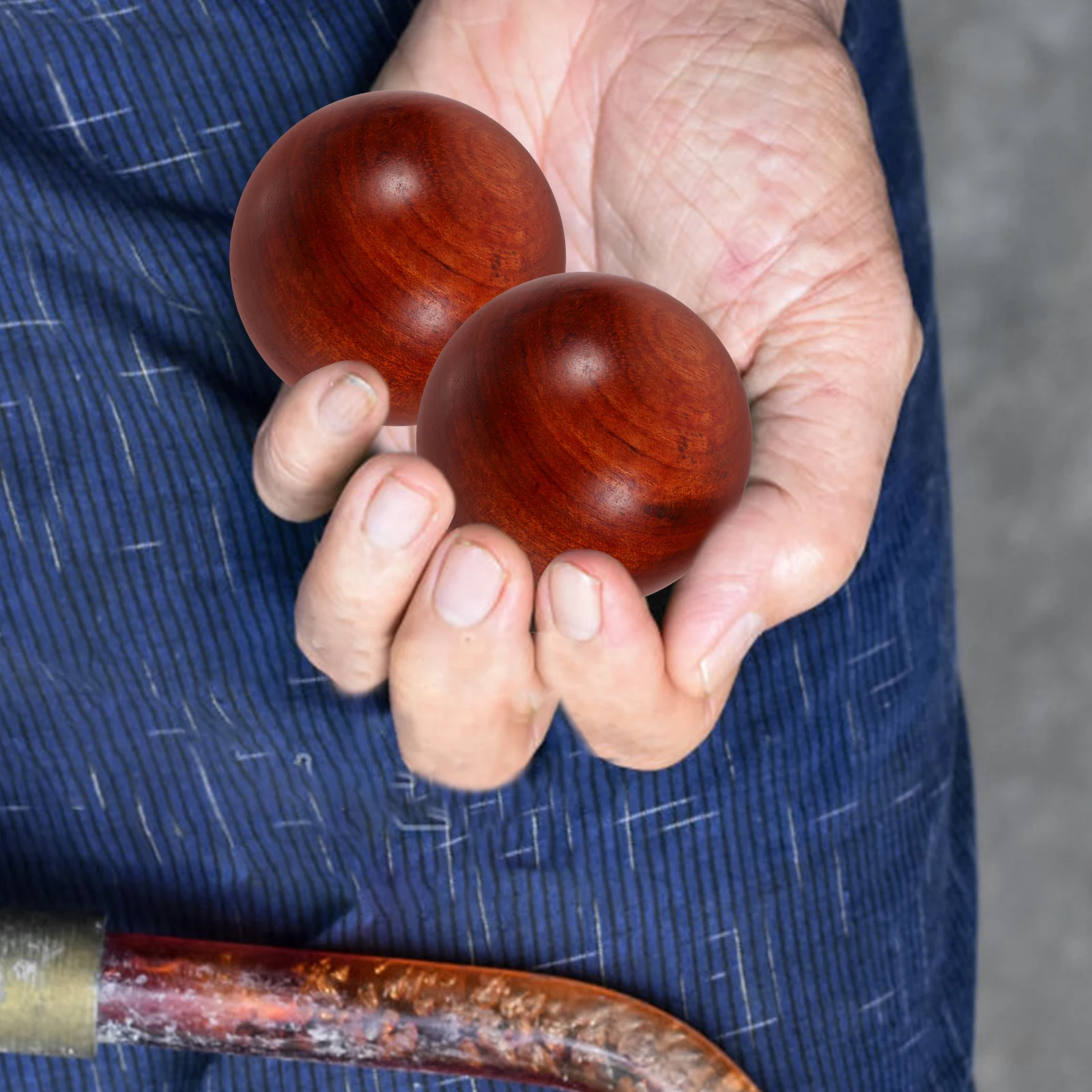 

2 Pcs Wooden Handball for Exercise Care Muscle Stretch Relaxation Elderly Fitness Gift Bamboo Crafts