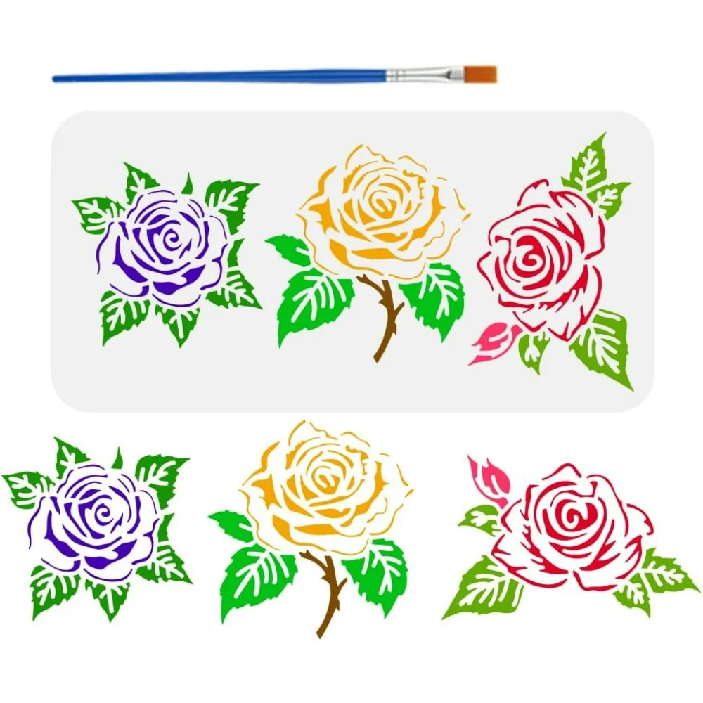 Rose Flowers Stenci…
