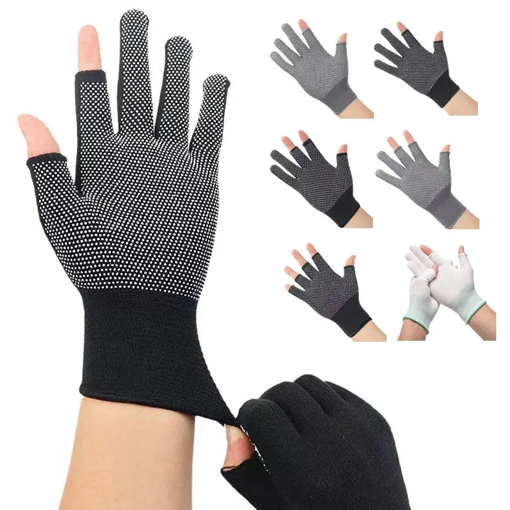 1Pair Two-Finger Cycling Gloves Touchscreen Three-Finger Breathable Outdoor Gloves Fishing Gloves Sports Fishing Cut G8P1