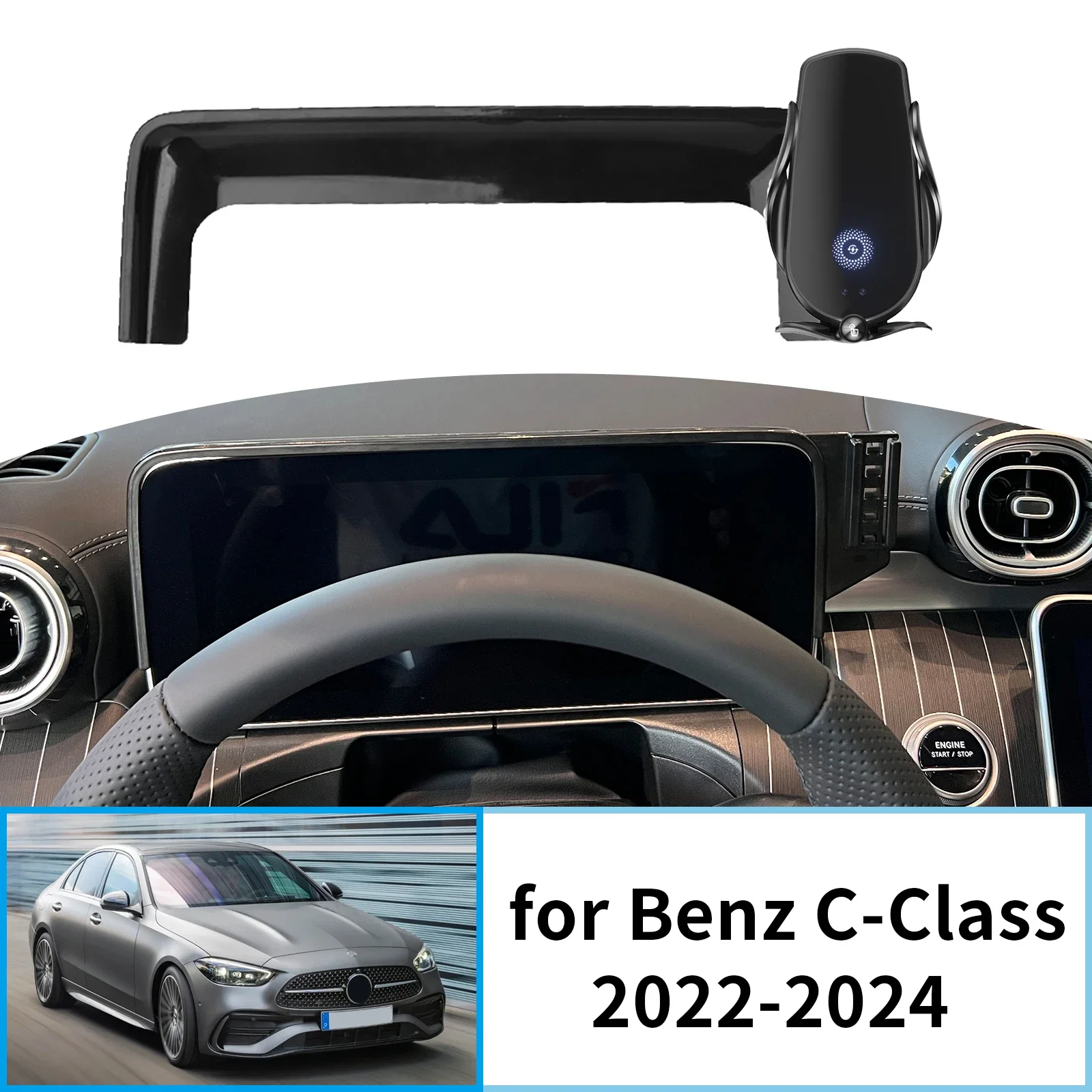 

for Mercedes-Benz C-Class 2022-2024 C CLASS W206 Car Mobile Phone Holder Accessories GPS Bracket Navigation Stand Auto