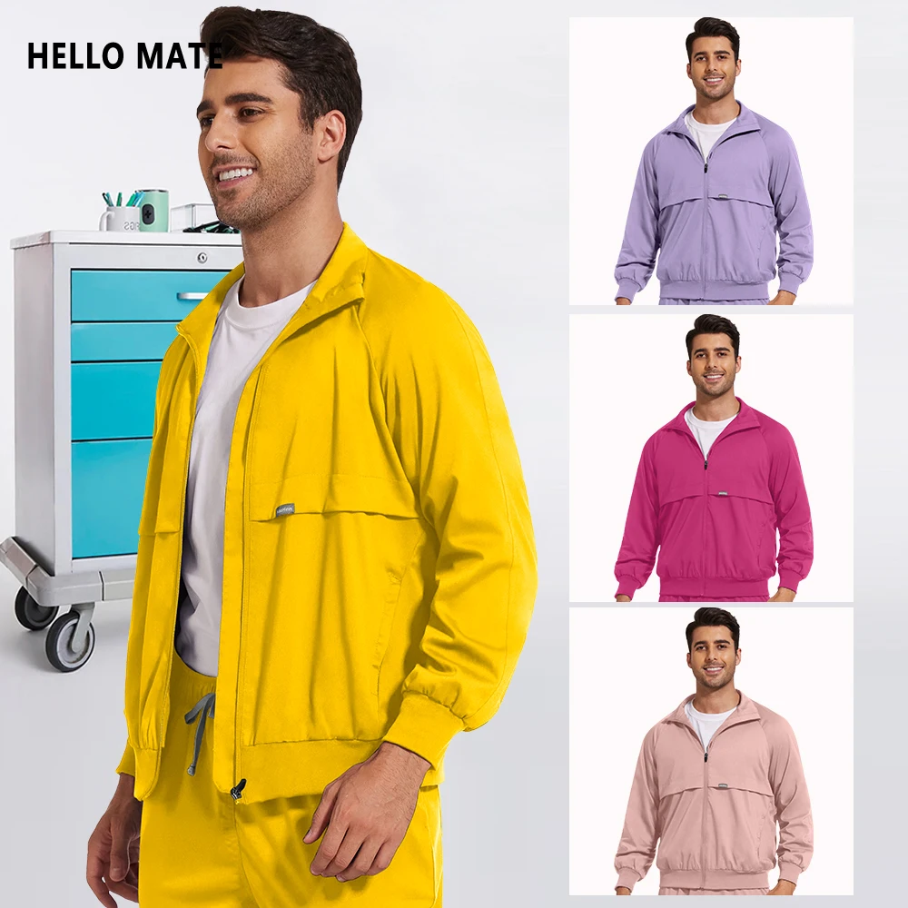

Long Sleeve Medical Coat Clinical Workwear Scrubs Top Nurse Warm Jacket Hospital Doctor Uniforms Autumn Winter Dentist Work Wear