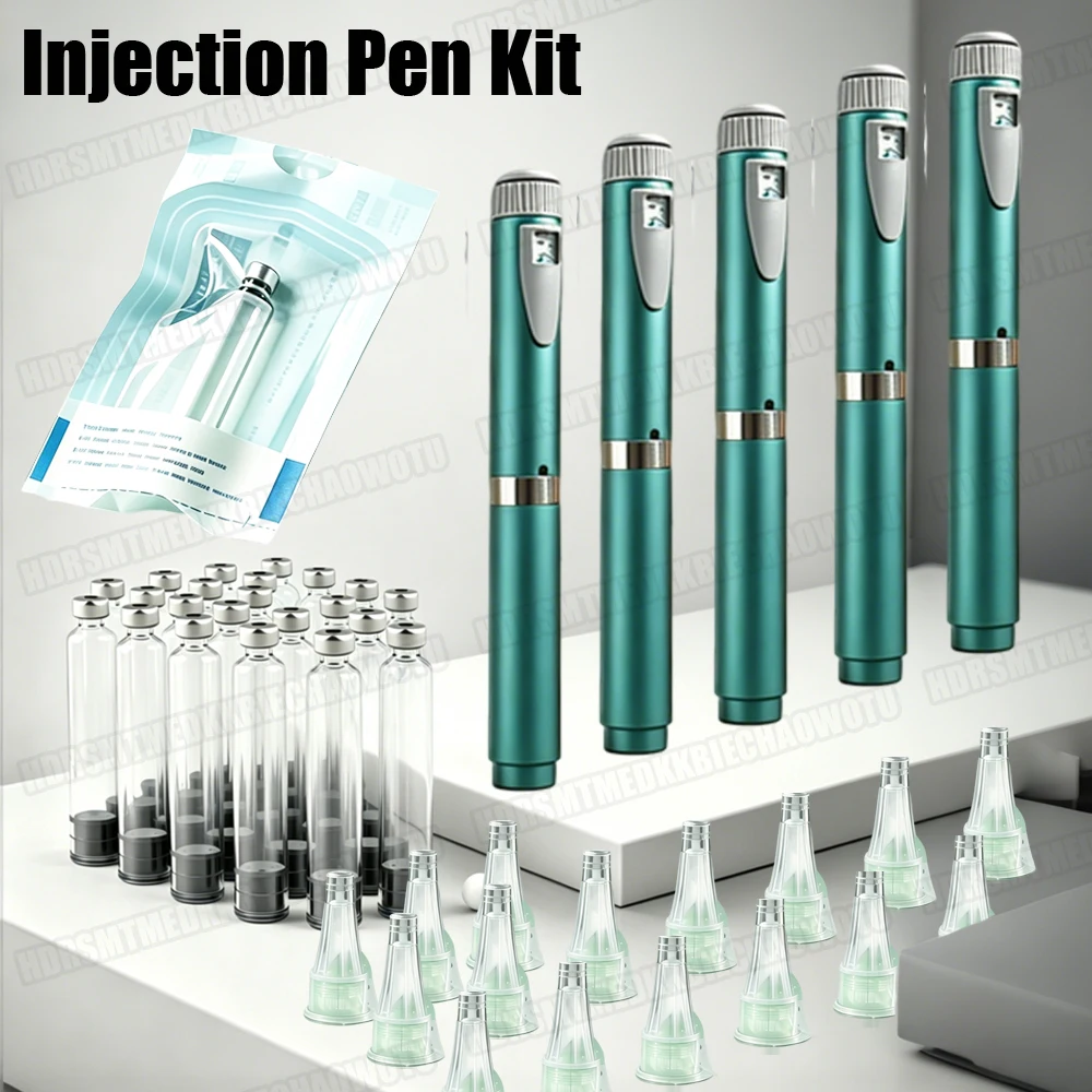 

Green Medical Aesthetics Injection Pen Kit 3ml Empty Cassette Bottle Cartridges 4/6/8mm Pen Tip Sterile Individual Packaging