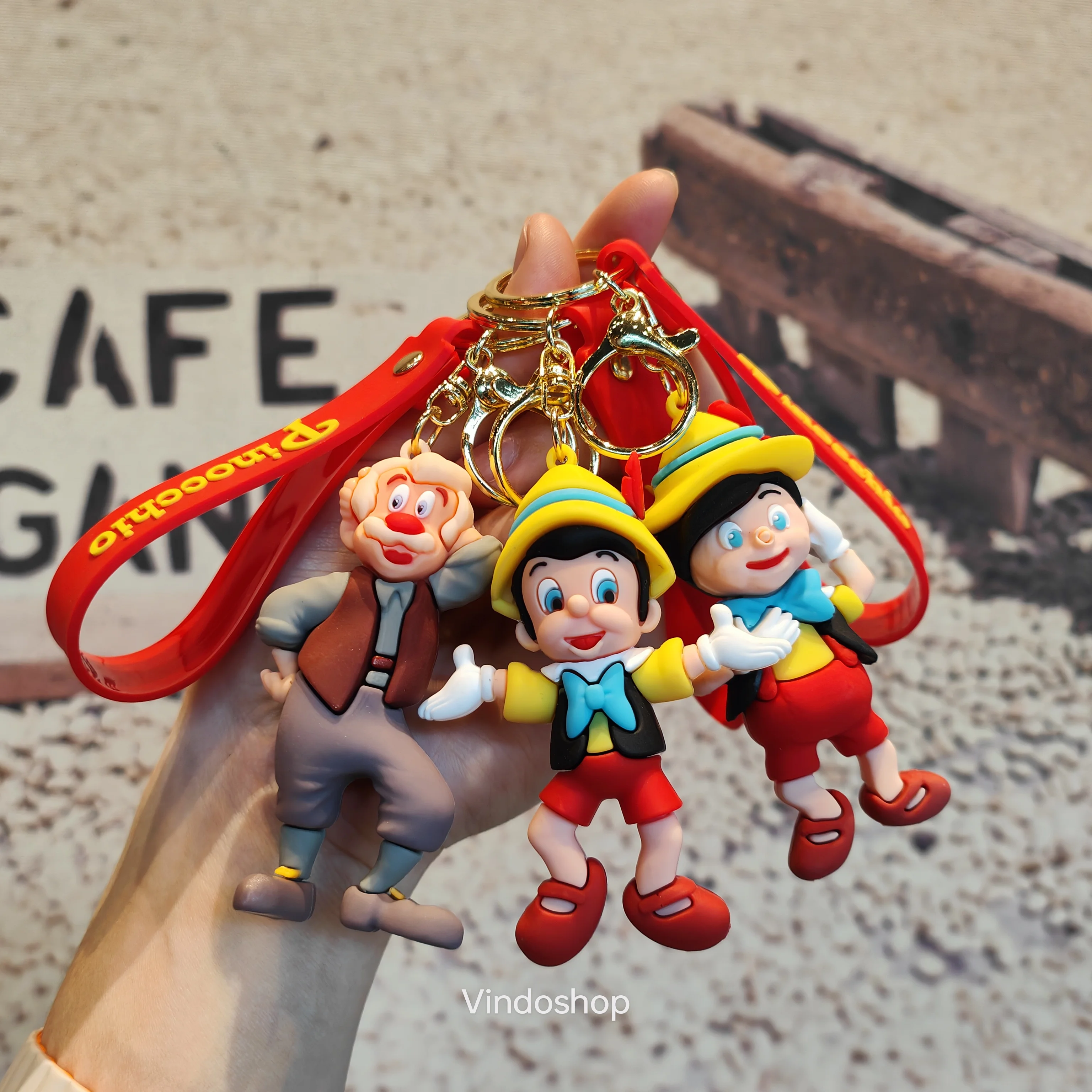 Cartoon Anime Pinocchio Doll Keychain Pinocchio Doll Student Backpack Pendant Car Keychain