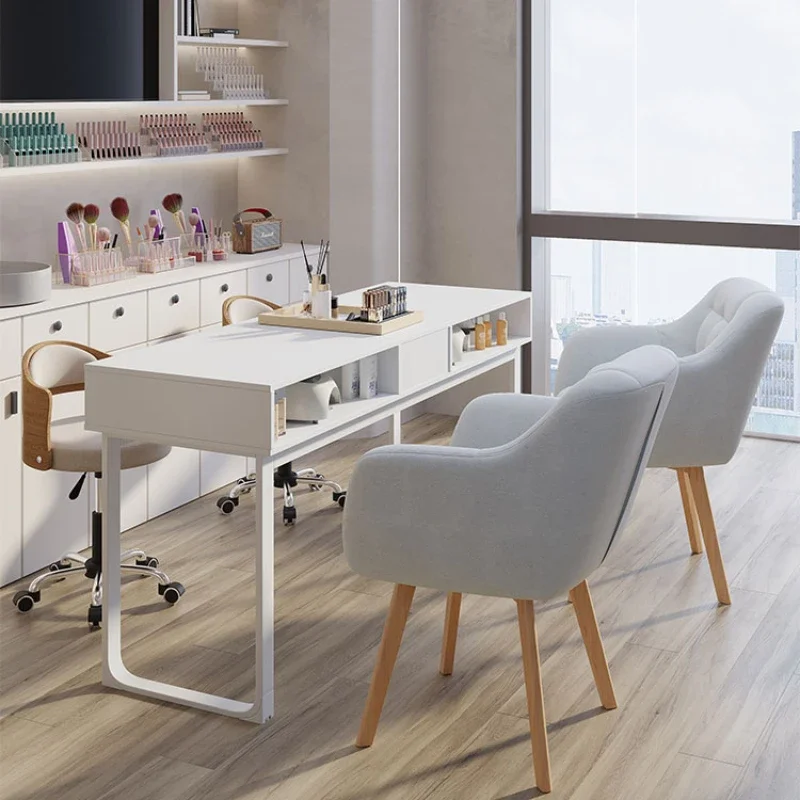 

Japanese Modern Dressing Nail Table Nail Artist Simple Manicure Table Wooden Storage Mesa De Manicure Salon Furniture KMNT
