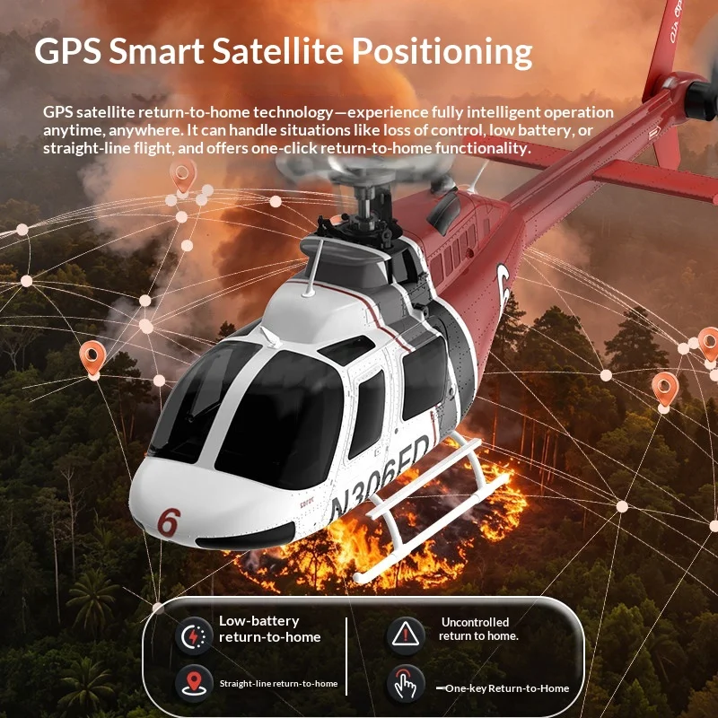 Yu Xiang F08S Bell 206 Remote Control Helicopter Gps Positioning Simulation Rc Airplane Model