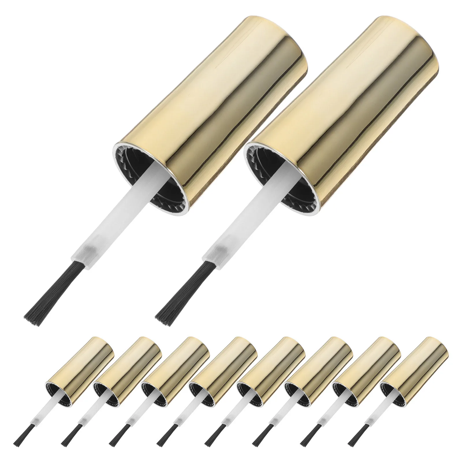 Tappi di bottiglia di ricambio per smalto da 10 pezzi con pennello Piccoli tappi di bottiglia riutilizzabili per smalto gel per uso in salone Forniture per salone di bellezza