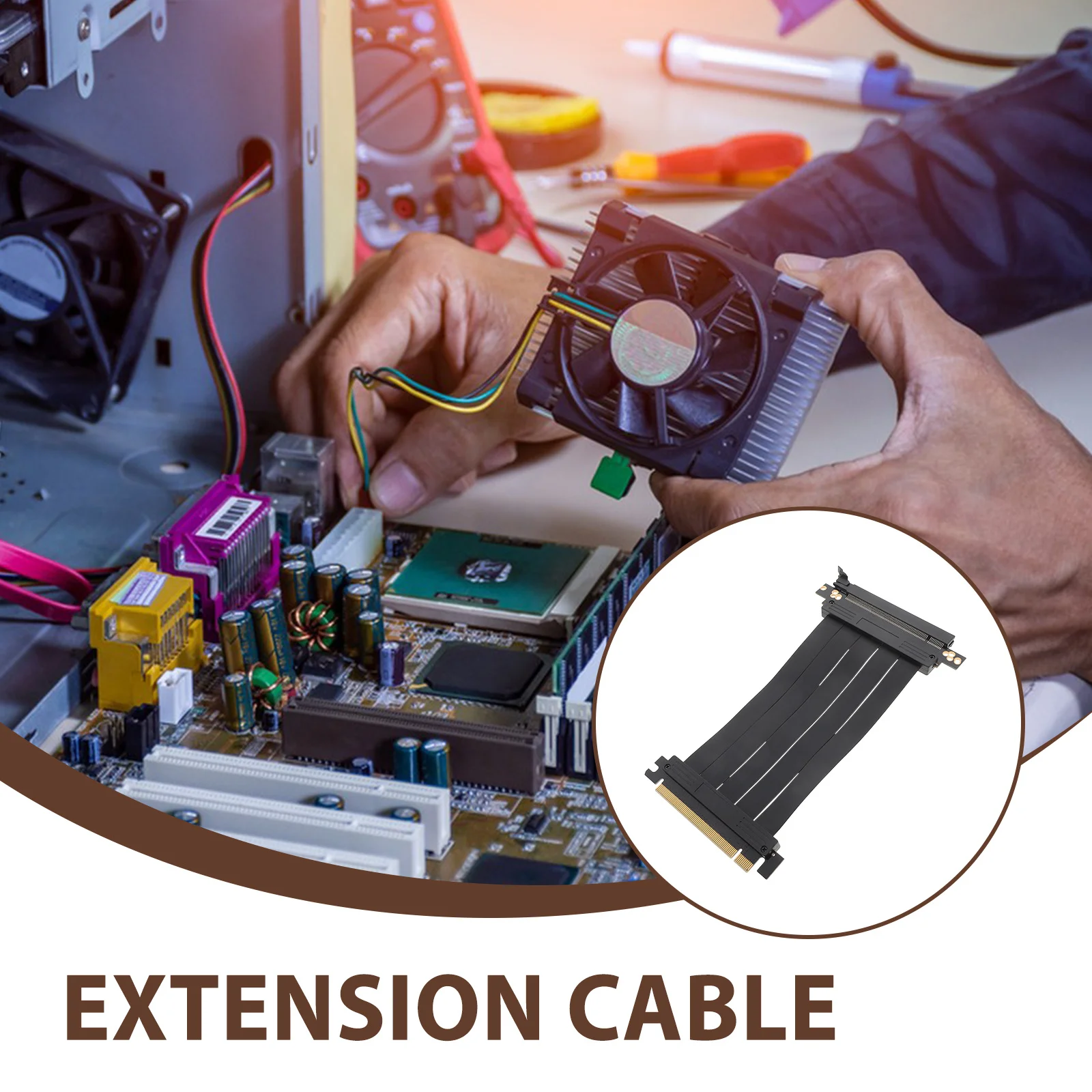 

Gpu Riser Cable Pcie 3.0 Flexible 180 Degree Angle Graphics Card Extension Copper Material Fast Data Transfer Stable