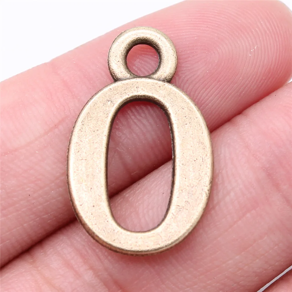 10pcs 26x16mm Antique Bronze Color Number 0~9 Charms Pendant Vintage Jewelry Making
