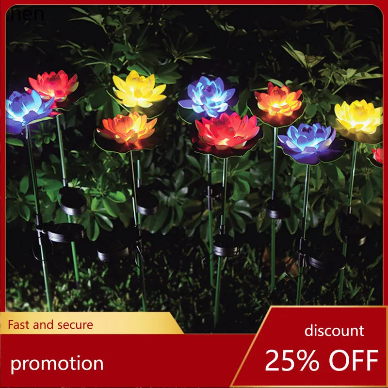 Zml solar-powered outdoor artificial lotus pond plant - garden decoration