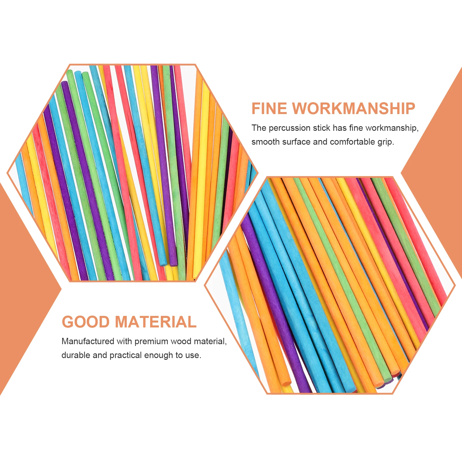 

100pcs Wooden Musical Sticks Kids Educational Rhythm Beating Natural Hardwood Percussion Instruments For Classroom Early