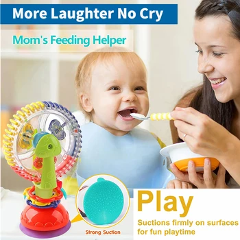 Diabelski młyn Zabawka Montessori dla niemowląt z przyssawką, urocza miękka dla malucha, umiejętności motoryczne, losowy kolor, prezent urodzinowy