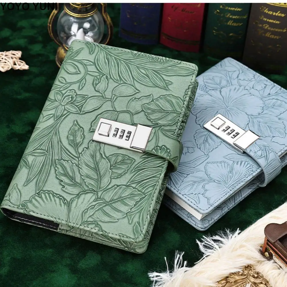 

224 Pages B6 Notebook Protecting Secrets PU Leather Cover Diary Book Thickened Wear-resistant Password Book with Lock