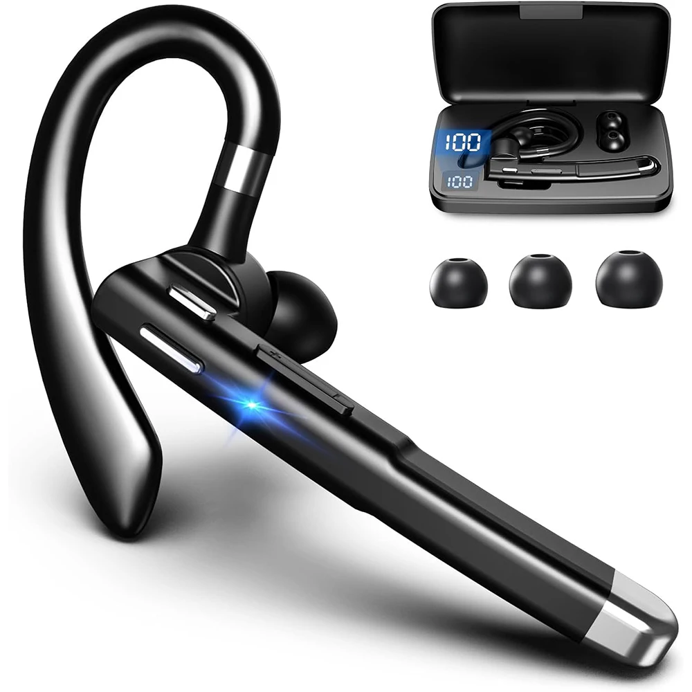 

Bluetooth Headset with mic Trucker Headset for Case Office Phones with Built-in Microphone Manos Libres Noise Cancelling Black