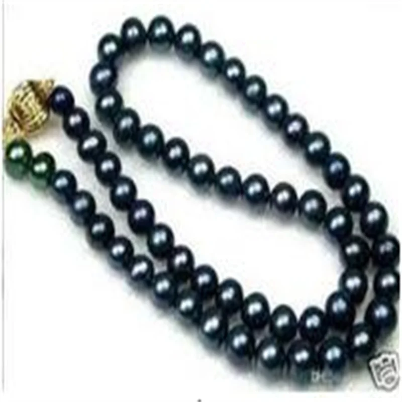 

7-8mm Black Akoya Cultured Pearl Necklace 18"