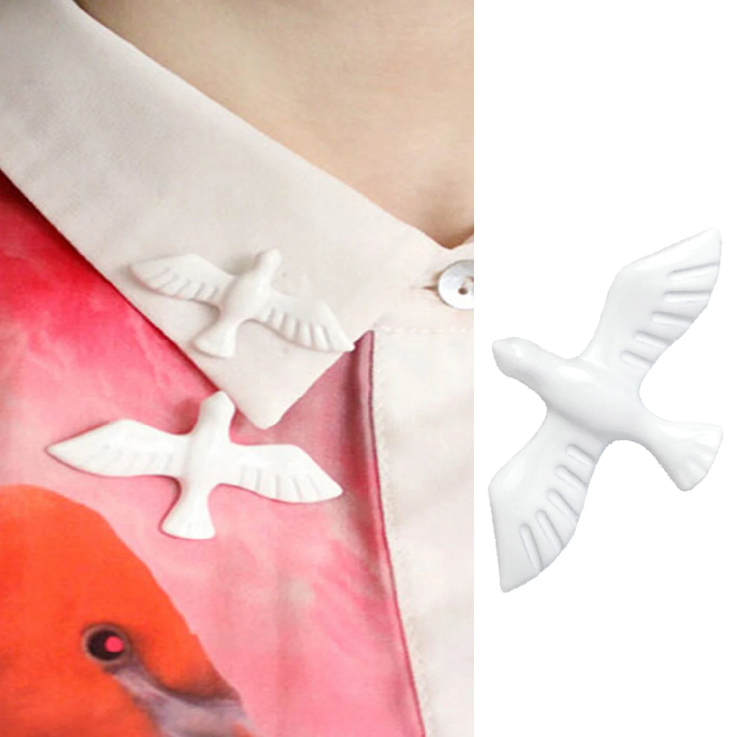 Animal Brooch Acrylic Vintage White Peace Dove Birds Brooch Pins Jewelry Gifts Brooches for Women