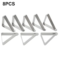 8pcs Stainless Steel Tablecloth Clamps Table Cloth Clips Holder For Party Wedding Promenade Picnic Table Cover Clamps Decor