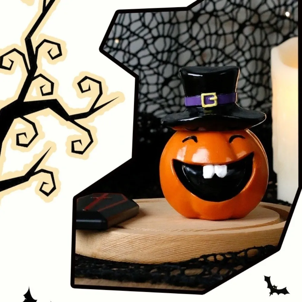 Spooky Car Decor Cartoon Pumpkins Figurine Resin Stacked Halloween Miniature Desk Ornament Lightweight 3D Printed Statue Bedroom
