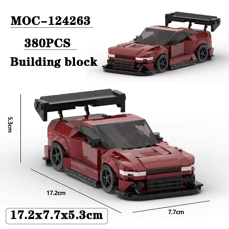 

Building Block MOC-124263 Puzzle Car Model 8 Grid Racing Small Sports Car 380PCS Adult and Children Birthday Christmas Toy Gift