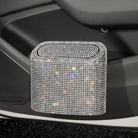 Car Led Trash Can Garbage Holder Ashtray Storage Bag Accessories Auto Door Seat Back Visor Trash Paper Dustbin
