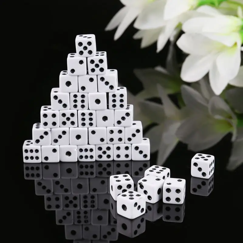 100 peças cubo jogo tabuleiro ângulo reto plástico, dados canto quadrado, 8mm/0,31 pol.