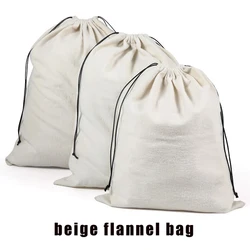 Bolsa De Pó De Flanela Branca Para Bolsa, Embalagem De Sapato De Lã Grande, Saco De Armazenamento, Saco De Compras De Corda De Impressão, Atacado