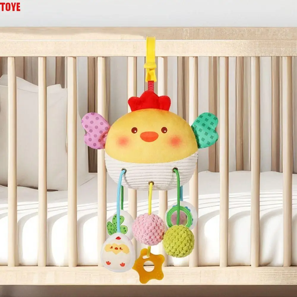 Zabawki dla niemowląt w kształcie kraba z linką do ciągnięcia, z zaciskiem, z efektem skośnego lustra, zawieszki do wózka, gryzak, wspomagające rozwój wzrokowy.