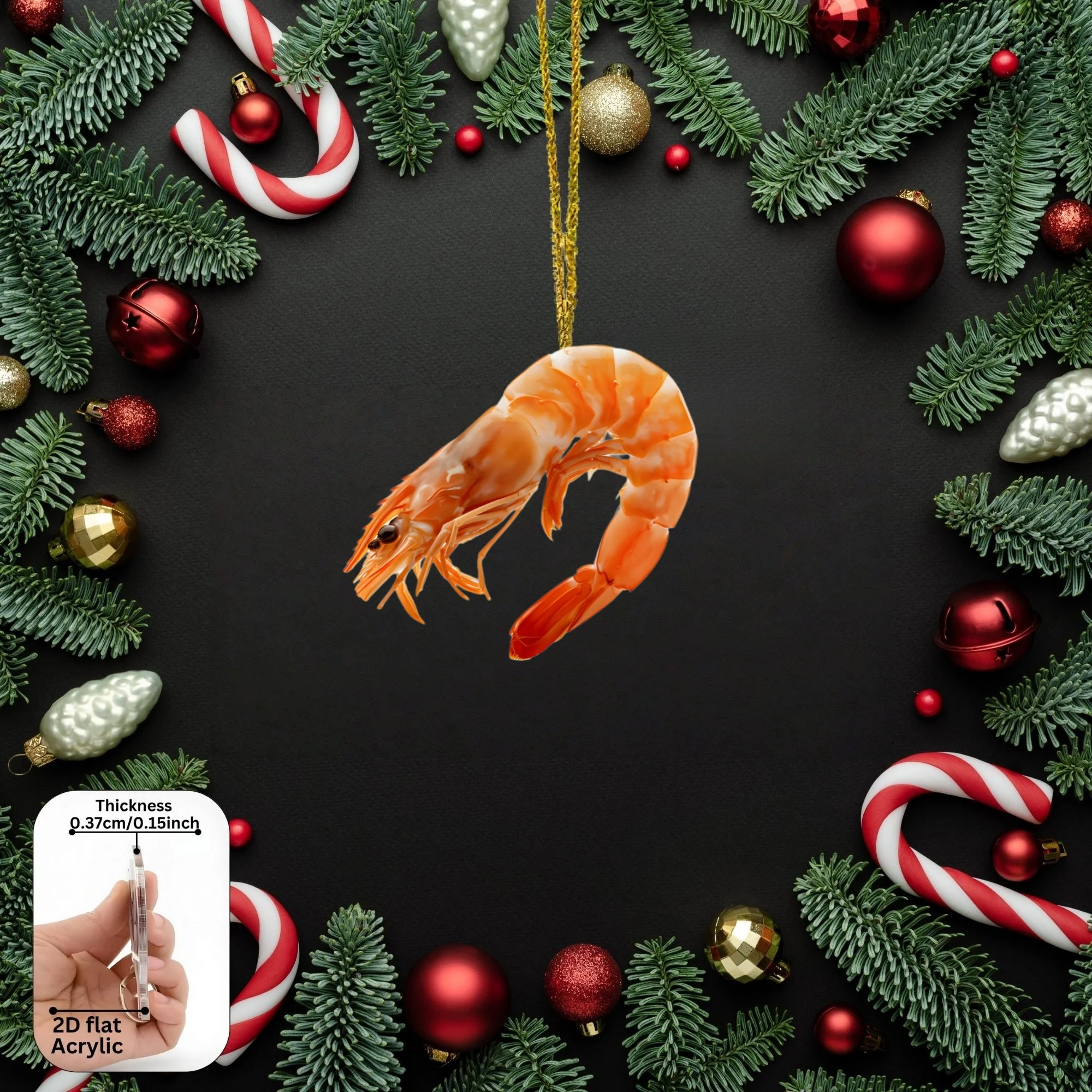 Vivid Shrimp Keychain 3/5/10pcs 2D Acrylic Pendant Perfect for Backpacks Charms Home Decor Party Gifts Birthdays Holiday Friends