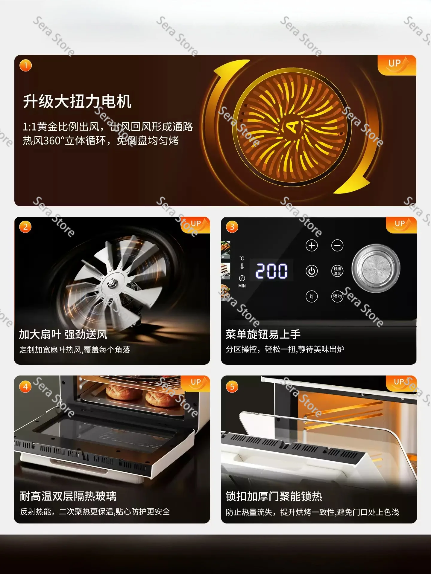 3 In 1 Air Fryer Oven Microwave Multifunction Cooker Baking Roasting Frying Electric Kitchen Appliance Large Capacity Smart