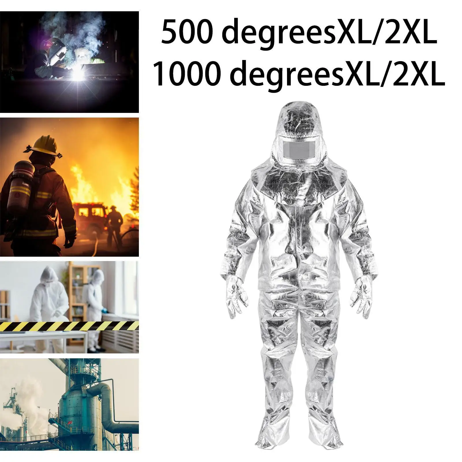 Flameproof Aluminium Foil Suit Work Clothes Composite Aluminium Foil Aluminum Foil Composite Fabric Anti Thermal Radiation Suit