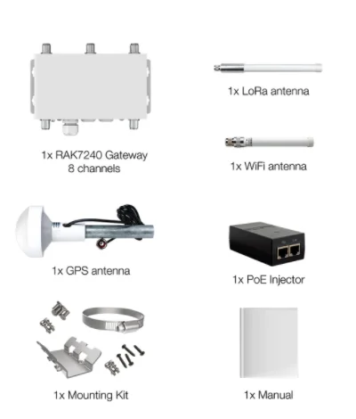 WisGate Edge ไพร์ม |   รัก7240 |   RAKwireless 8 Channels พร้อมโลโก้ไม่มี 4G