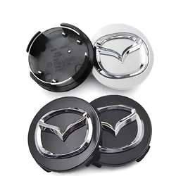 Cubierta de cubo de rueda de coche ABS, 4 piezas, 56mm, tapa de llanta central para Mazda 3 2 CX5 Atenza CX30 Axela RX8 MX5 Demio 6 CX3 RX7, accesorios