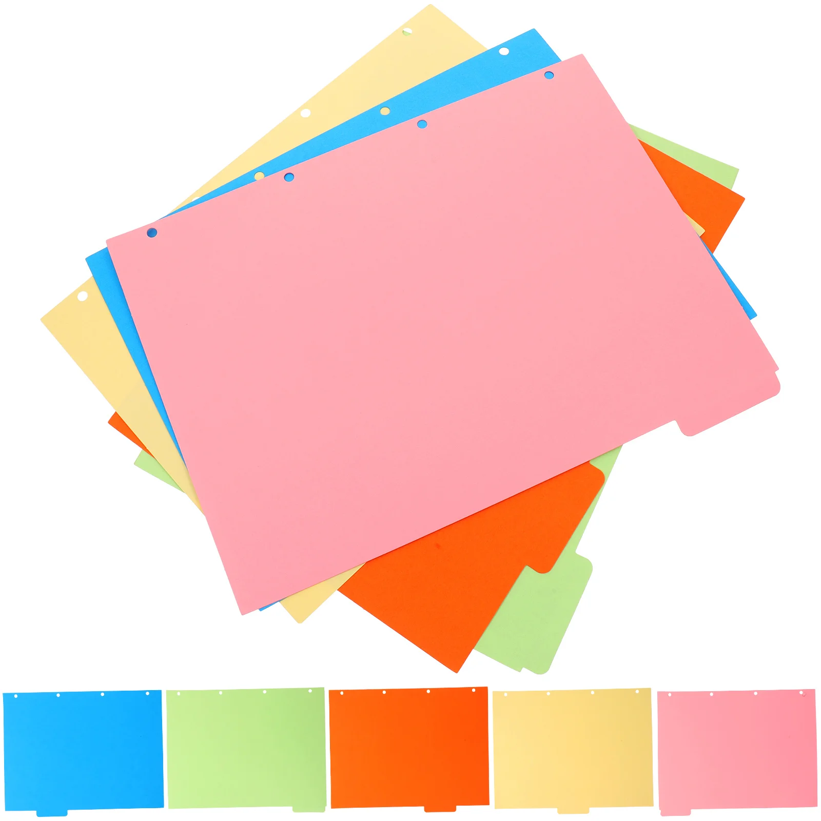 2 set A4 Binder Dividers Colored Notepad Dividers Detachable Index Tabs For Lever Arch Files Classification Labels Divider
